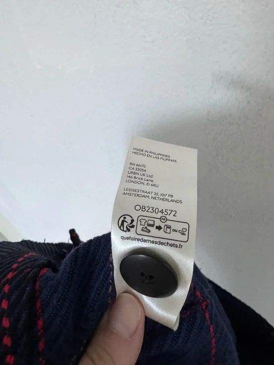 Anthropologie Maeve The Colette Merrick Knit Crop Pants Blue Red size 31 - Picture 11 of 11